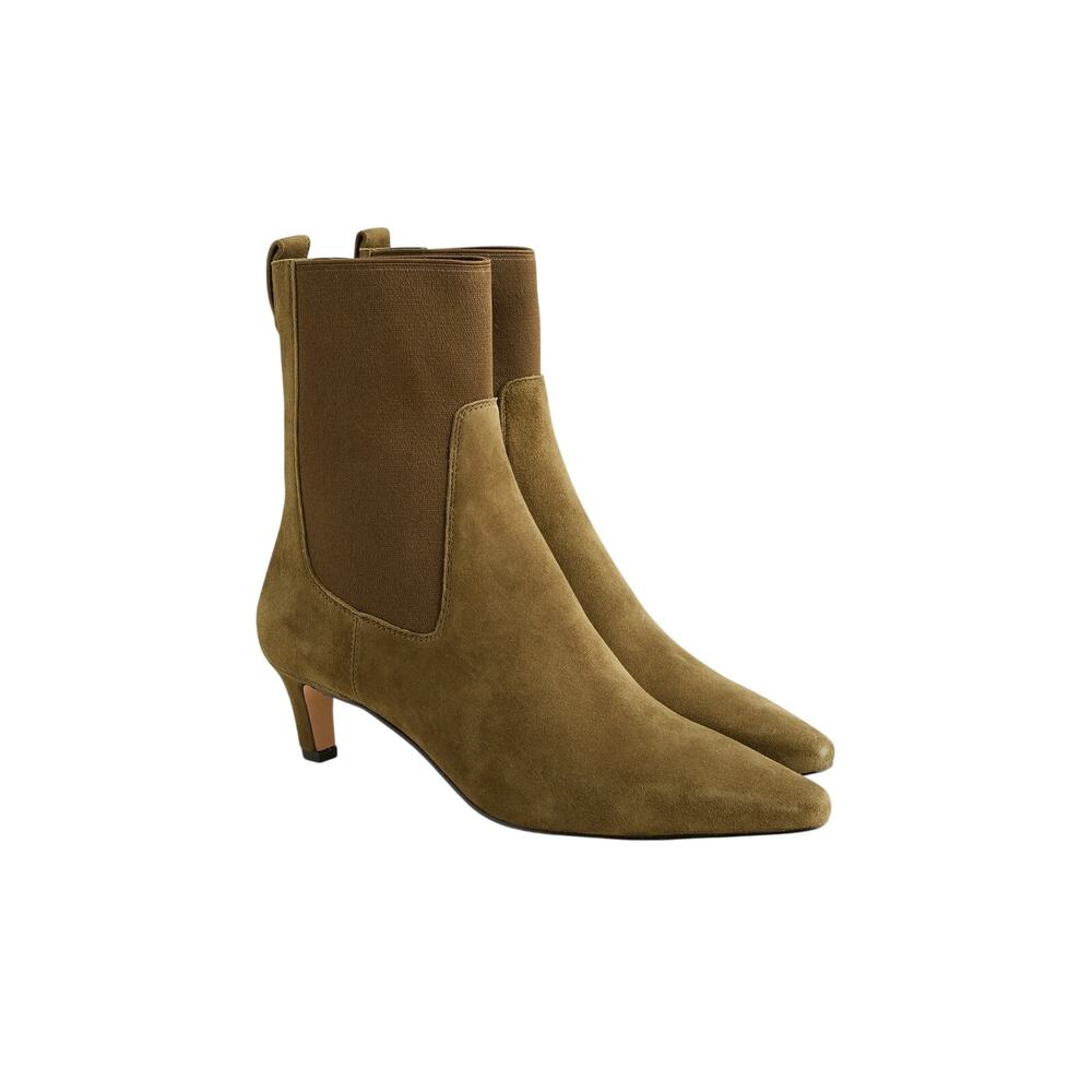 J Crew Suede Green Stevie Pull On Boots Size 8 - Picture 1 of 6